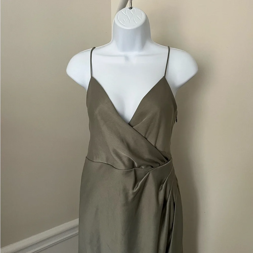 ANTHROPOLOGIE BHLDN Freya Satin Charmeuse Sleeveless Cocktail Dress Women’s 6 - Picture 3 of 11